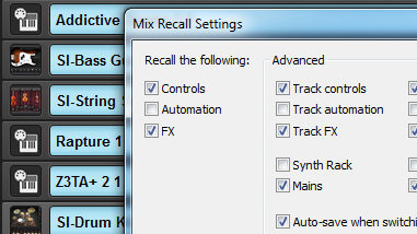 Mix Recall Synth Rack